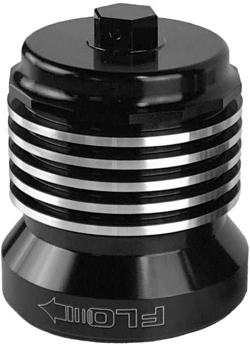 Pcracing Pc Racing Pcs1Bc Flo Spin On Stainless Steel Oil Filter, Black With Polished PCS1BC