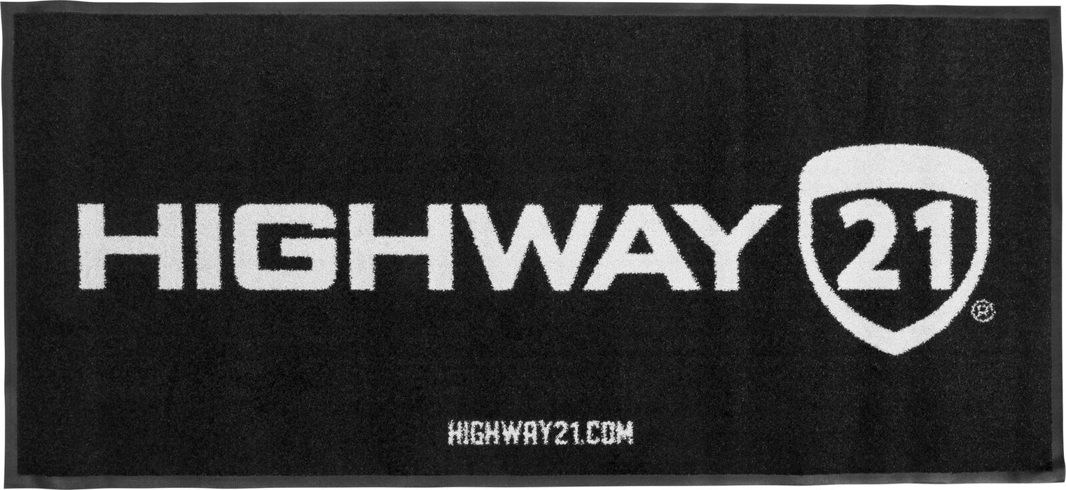 Highway 21 Floor Rug Black/White 73"X33" HIGHWAY21 RUG