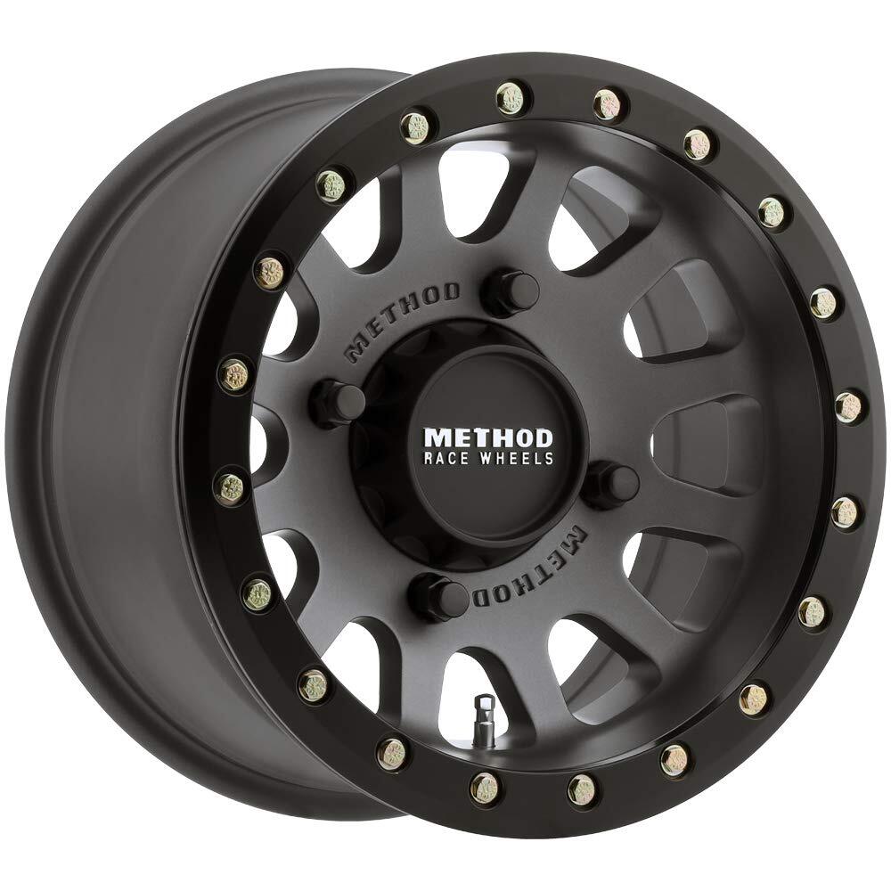 Method MR401 UTV Beadlock 15x7 / 5+2/38mm Offset / 4x156 / 132mm CB Titanium Wheel- Matte Black Ring MR40157046852B