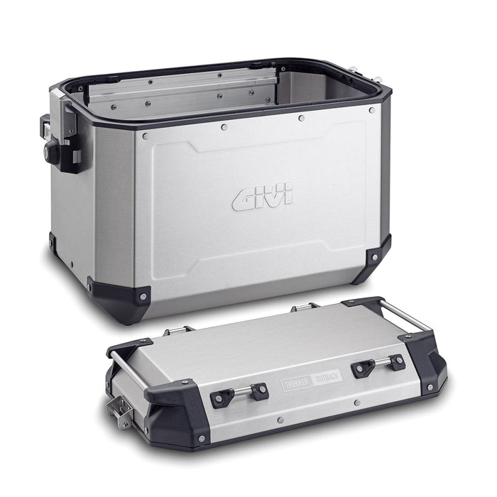 GIVI OBKN48APACK2A Outback Series 48L Aluminum Side Cases - Pair (Left and Right) - Silver