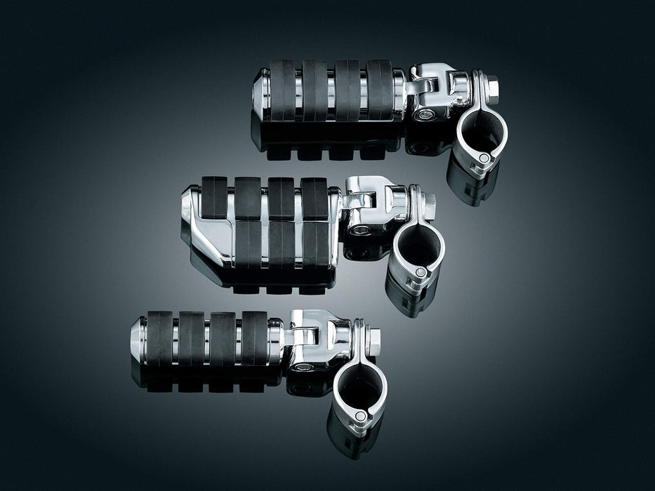 Kuryakyn Chrome Tour-Tech Cruise Clevis Mounts Dually Iso Footpegs Quick Clamps