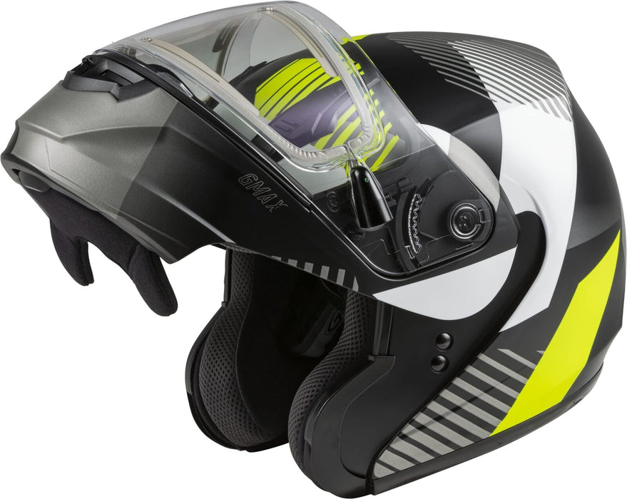 Gmax Md-04S Reserve Modular Snow Helmet W/Electric Shield (Dark Silver/Black) Xl M4041577