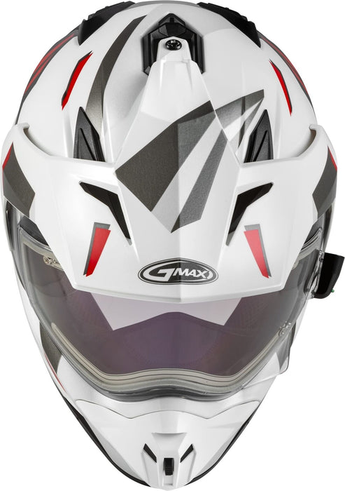 Gmax Gm-11S Adventure Electric Shield Snow Helmet (White/Grey/Red, Xx-Large) A4113018