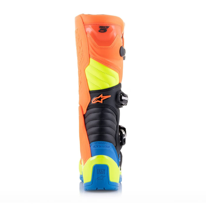 Alpinestars Tech 5 Boots Blue/Orange/Yellow Flou Size 8 2015015-4755-8
