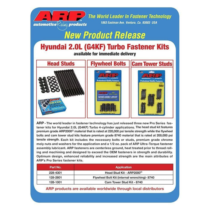 ARP 228-4301 Head Stud Kit ARP2000 Material fits Hyundai 2.0L (G4KF) Turbo