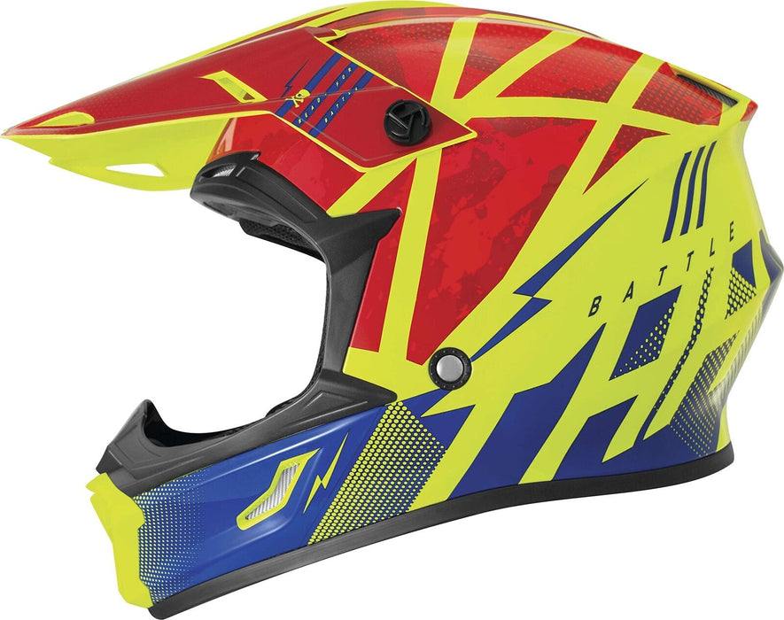 Thh T-710X Battle Youth Mx Offroad Helmet Red/Blue Lg 646477