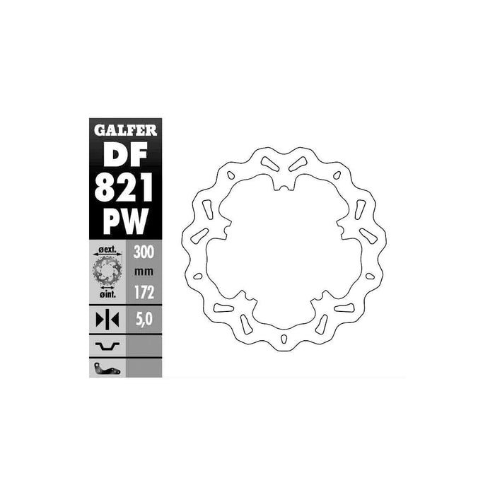 Galfer Rotor Wave Cast Wheels Front '06-17 Dyna With Cast Wheels Df821Pw DF821PW