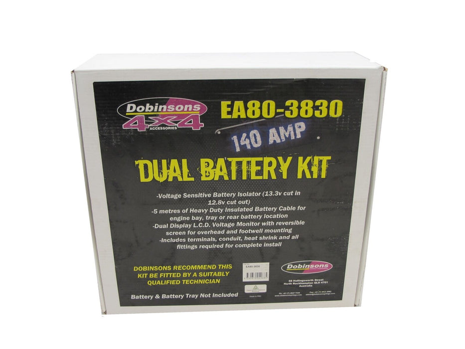 Dobinsons 4X4 140 Amp Dual Battery Wiring Kit With Lcd Voltage Monitor And
