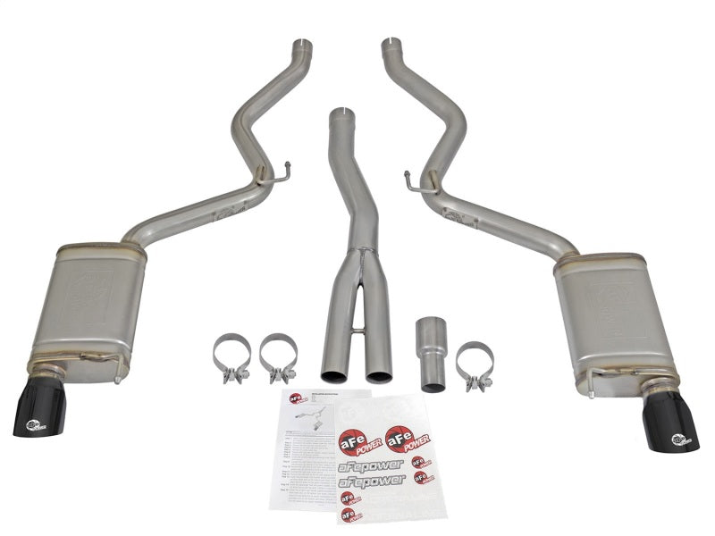 aFe MACHForce XP Exhausts Cat-Back SS-304 EXH w/ Black Tips 15-16 Ford Mustang EcoBoost 2.3L (t) 49-33084-B