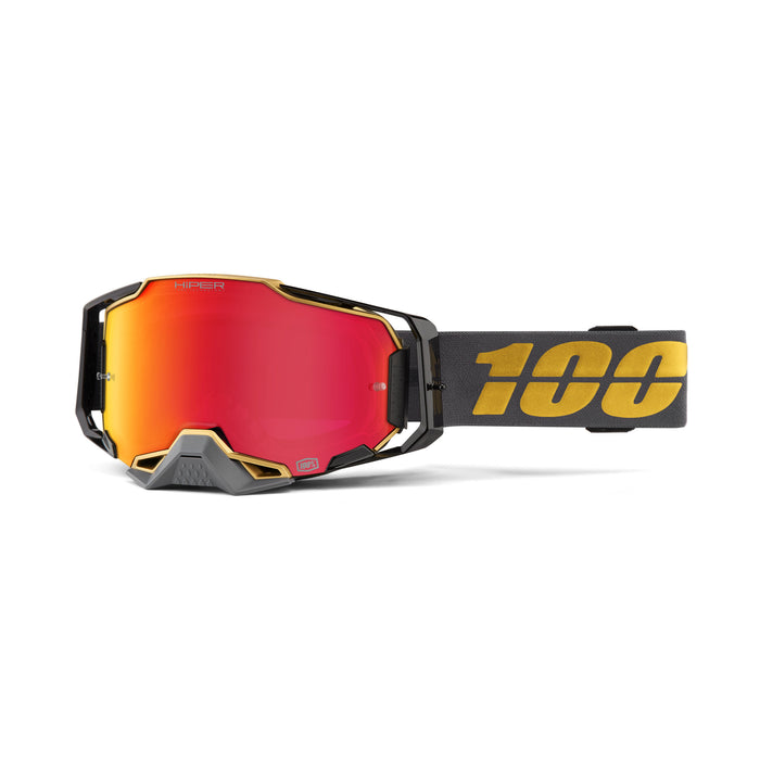 100% ARMEGA Premium Protective Sport Goggles with Ultra HD Lens & Nose Guard (Falcon 5 - HiPER Mirror Red Lens)