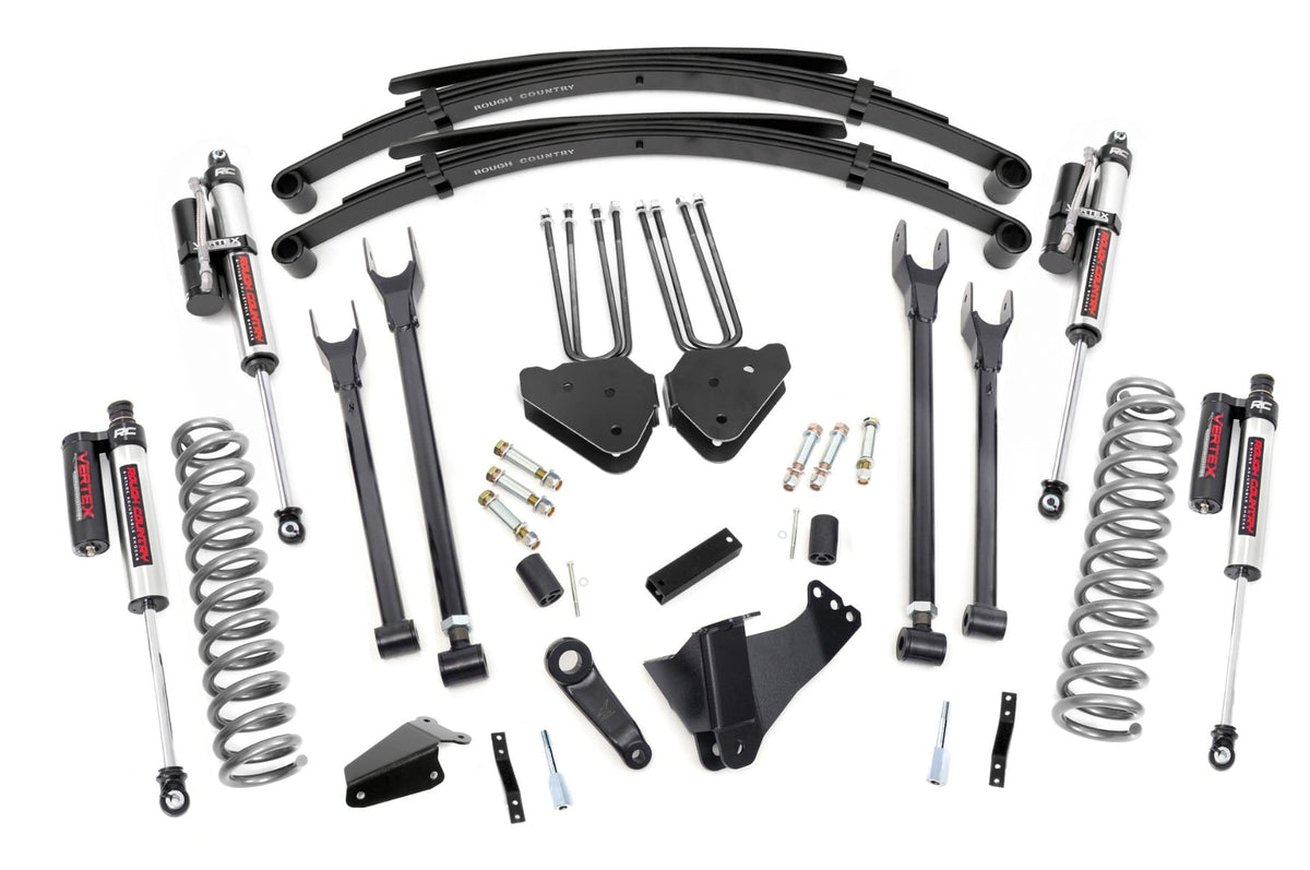Rough Country 6 Inch Lift Kit Gas 4 Link Rr Spring Vertex Fits Ford F-250/F-350 Super Duty (05-07) 58350
