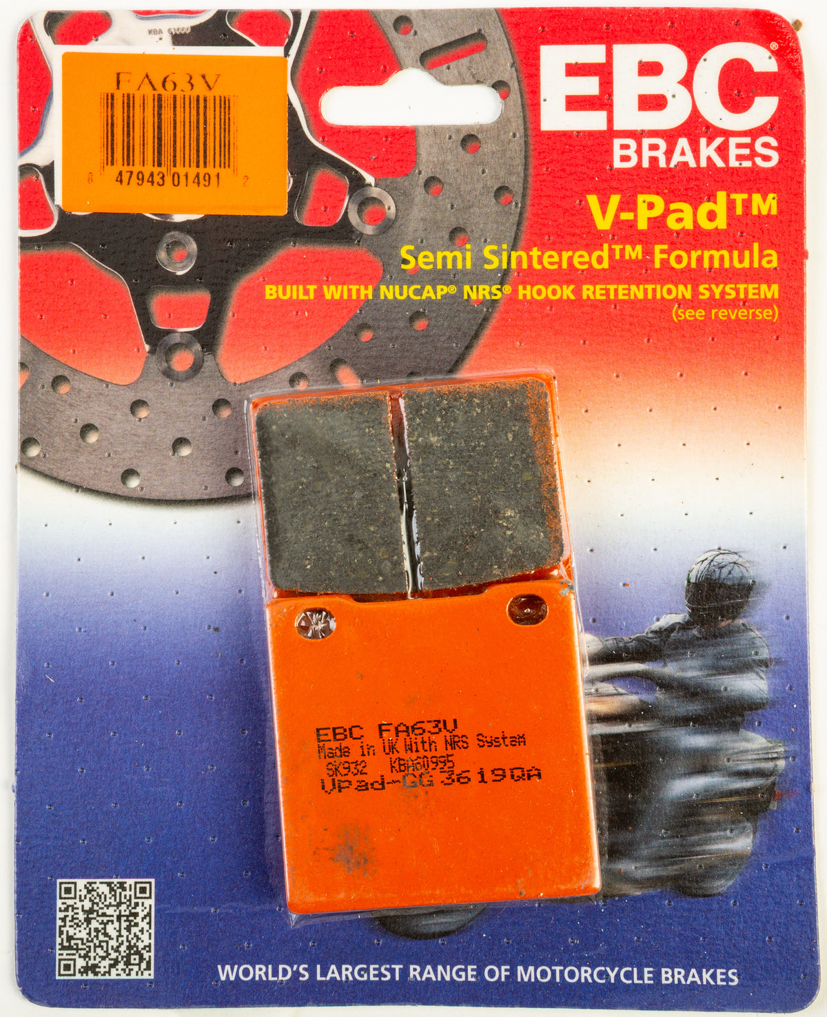 EBC Brakes V Semi-Sintered Brake Pads Fits Suzuki GS500E 1999 FA63V