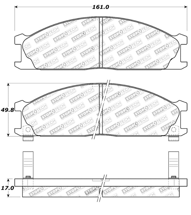 StopTech Street Touring 85-91 Compatible with Nissan D21/720/Pathfinder Front Brake Pads 308.0333