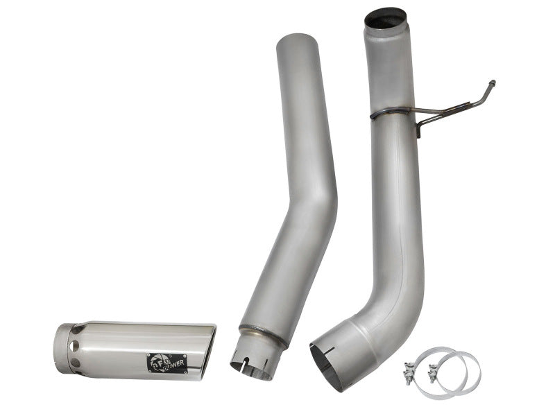 aFe Atlas Exhaust 5in DPF-Back Exhaust Aluminized Steel 2016 Compatible with Nissan Titan XD V8-5.0L w/ Polished Tip 49-06112-P