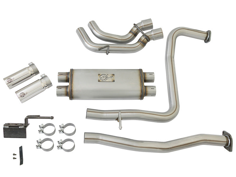 aFe POWER Rebel Series 2-1/2in 409 SS Cat Back Exhaust w/ Polished Tips 16-17 Compatible with Nissan Titan V8 5.6L 49-46126-P