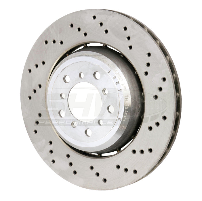 SHW 08-13 BMW M3 4.0L Right Front Cross-Drilled Lightweight Brake Rotor (34112283802) BFR42852