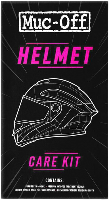 Muc-Off Helmet Care Kit - Motorcycle Helmet Cleaning Kit, Bike Cleaning Kit for Helmets - Set Includes Visor Cleaner, Anti Fog Spray and Foam Fresh