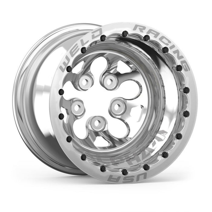 Weld Alpha-1 15x15 / 5x4.75 BP /5in. BS Polished Wheel Polished Double Beadlock MT 83P-515280MP