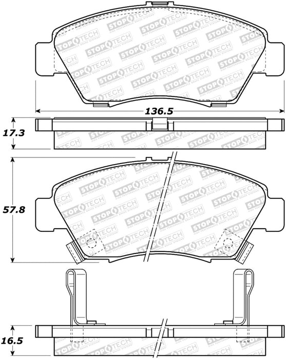 StopTech Sport Brake Pads w/Shims and Hardware Front 309.06211