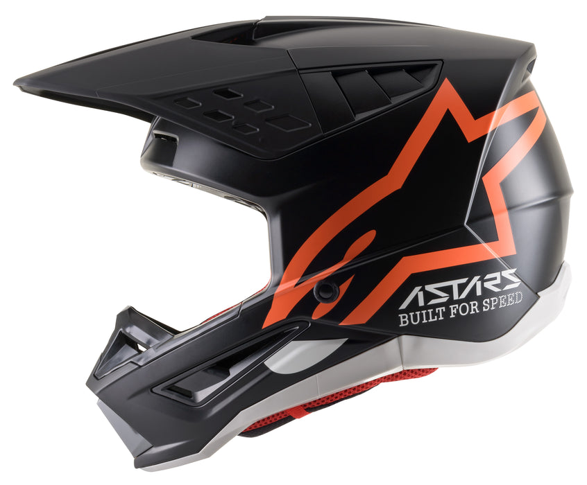 Alpinestars 83033211149-S S-M5 Compass Helmet - Matte Black/Orange Fluo (Small)