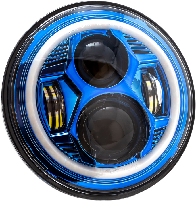 Letric Lighting Co. LLC-CC-7B 7in. Color Collection Wide-Array LED Headlight with Full-HALO - Blue