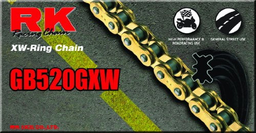 RK Racing (GB520GXW-130) Gold XW-Ring Chain with Connecting Link
