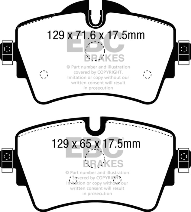 EBC Brakes Yellowstuff 4000 Series Street and Track Brake Pad Set Fits select: 2015-2022 MINI COOPER, 2023 MINI COOPER S