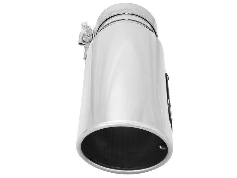 aFe MACHForce-XP 304 Stainless Steel Polished Exhaust Tip 3.5in x 4.5in Out x 12in L Clamp-On 49T35456-P12