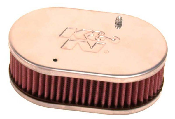 K&N Universal Custom Air Filter Oval Red 51mm Neck Flange 56-9105