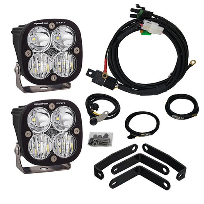 Baja Designs 55-7043 - Front Fairing Mounted Squadron Sport 3" 2x20W Square Driving/Combo Beam LED Lights Kit