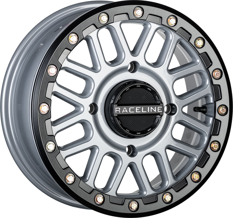 Raceline A93SG-47011+10 Podium Beadlock Wheel - 14x7-5+2 Offset - 4/110 - Black/Gray