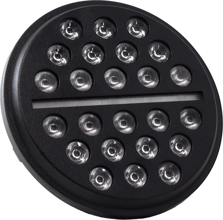 Letric Lighting Co. LLC-ILHC-7B 7in. LED Headlight for compatible with Indian - Buck-Shot Style Multi-compatible with Mini LED - Black