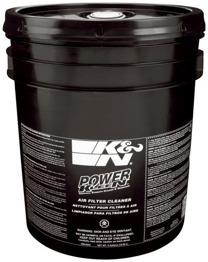 K&N Air Filter Cleaner and Degreaser: Power Kleen; 5 Gallon; Restore Engine Air Filter Performance, 99-0640