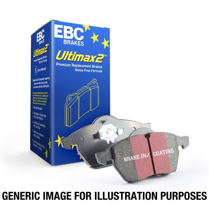 EBC 00-02 Compatible with Dodge Ram 2500 Pick-up 5.2 2WD (Pad with wear sensor) Ultimax2 Front Brake Pads UD859