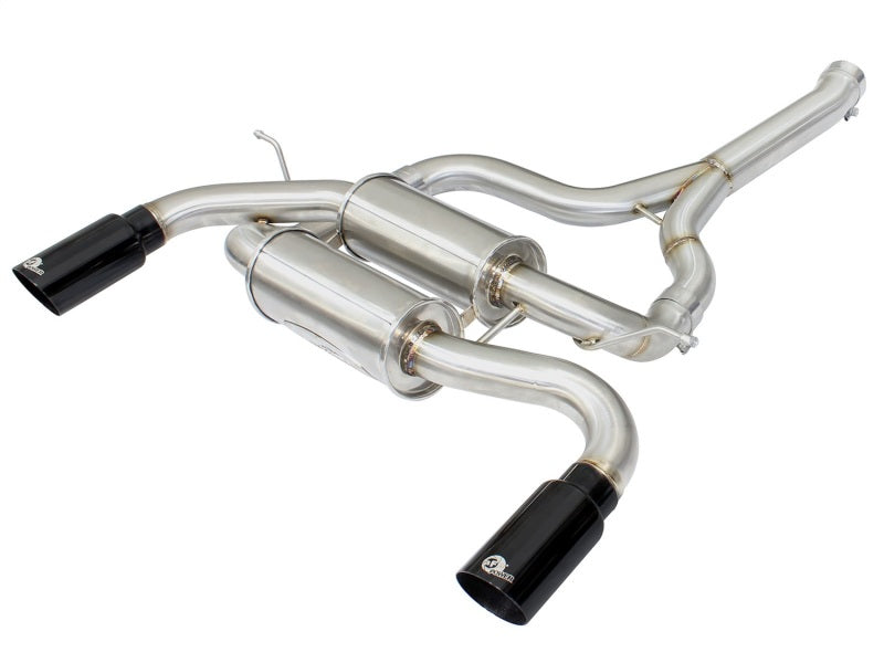 aFe MACHForce XP SS-304 Black Tip 2.5in Dia Axle Back Exhaust 12-15 BMW 335i (F30) 3.0L (t) 49-36325-B