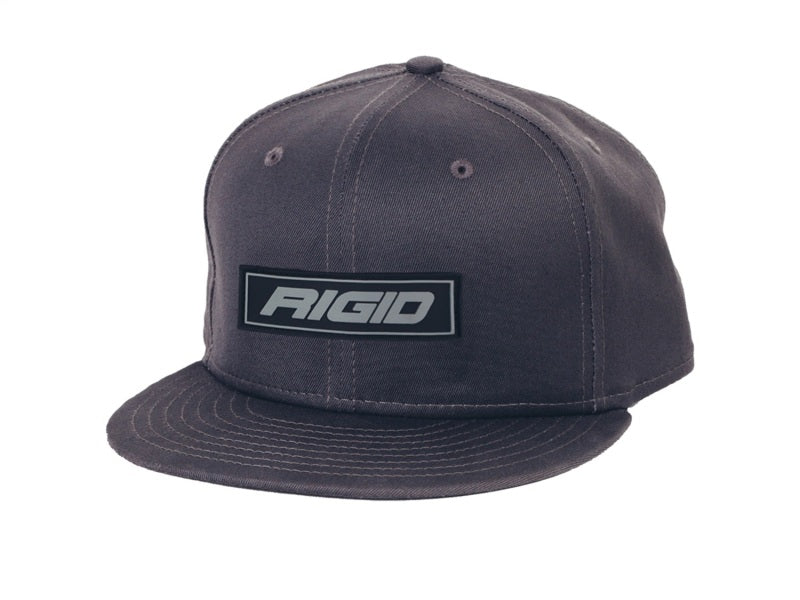 RIGID New Era Flat Bill Hat Grey With Grey Logo Patch, Snapback 1032