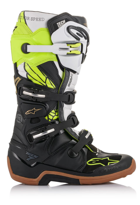 Alpinestars 2122014-1256-08 Unisex-Adult Tech 7 Seattle Sx Le 2020 Boot Black/White/Yellow Fluo Sz 08 (Multi, one_size)