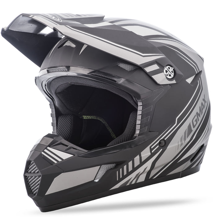 Gmax Mx-46 Off-Road Uncle Helmet Matte Black/Silver Lg G3467456 TC-17F