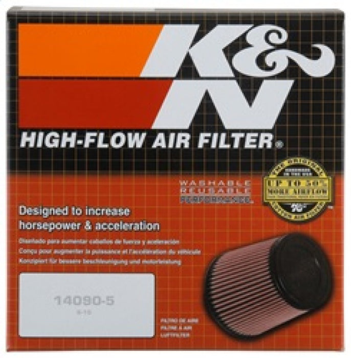 K&N Universal Clamp-On Air Filter: High Performance, Premium, Washable, Replacement Filter: Flange Diameter: 5 In, Filter Height: 4.125 In, Flange Length: 1 In, Shape: Round Tapered, RU-5163