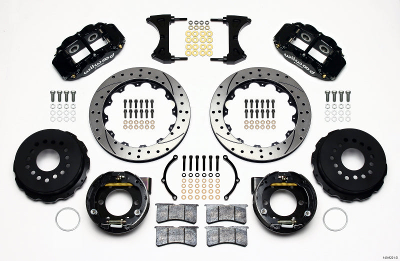 Wilwood Narrow Superlite 4R Rear P-Brk Kit 12.88in Drilled 2005-2014 Mustang 140-9221-D