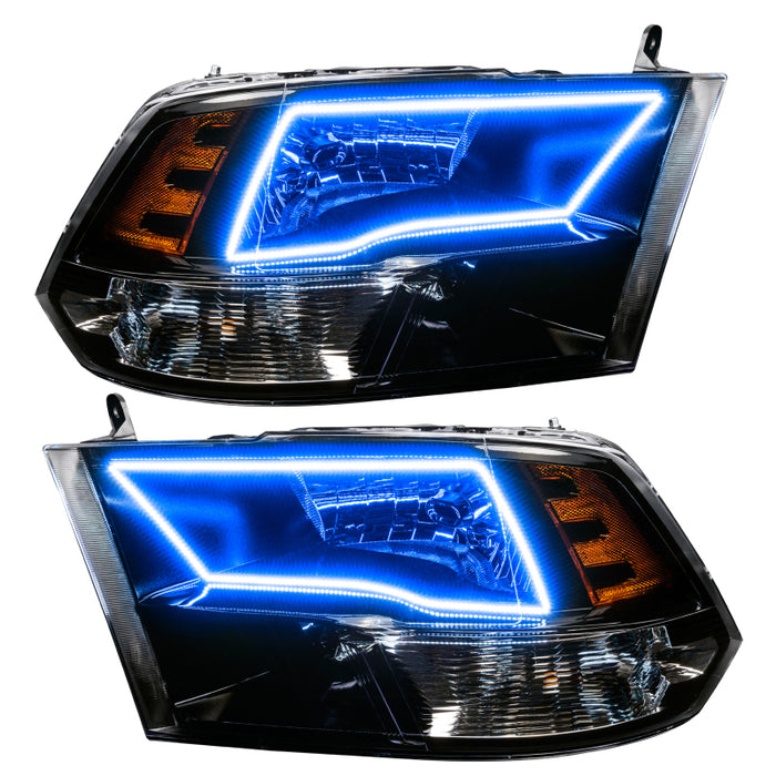 Oracle 09-17 RAM 1500 TRX/SLT Quad Pre-Assembled Headlights Blk Housing ColorSHIFT SEE WARRANTY 7121-330