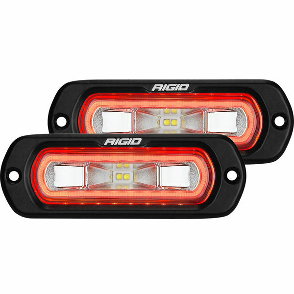 RIGID SR-L Series Flush Mount LED Spreader Pair w/ Red Halo Universal 53222