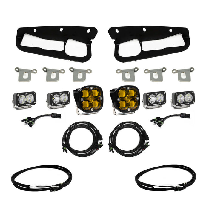 Baja Designs 2021+ Ford Bronco Amber SAE Fog Pocket Kit w/Upfitter 447762UP
