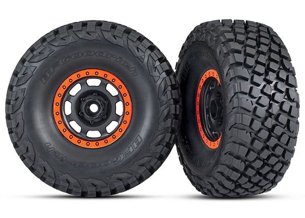 Traxxas 8472 – BFGoodrich Baja KR3 Tires, Desert Racer Wheels, Black/Orange (2)