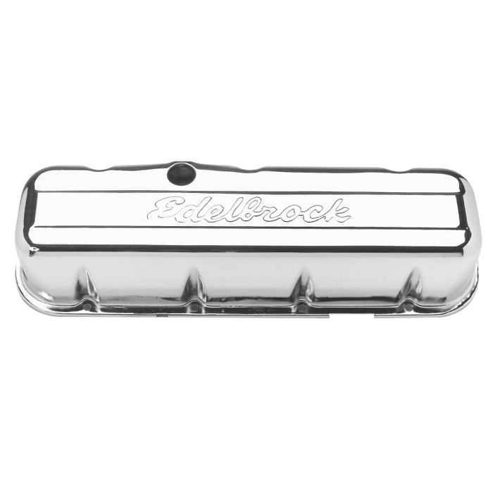 Edelbrock Valve Cover Signature Series Chevrolet 1965 and Later 396-502 V8 Chrome 4680