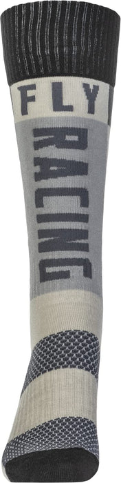 Fly Racing 2022 MX Riding Socks (Thick Grey/Black, SM/MD)