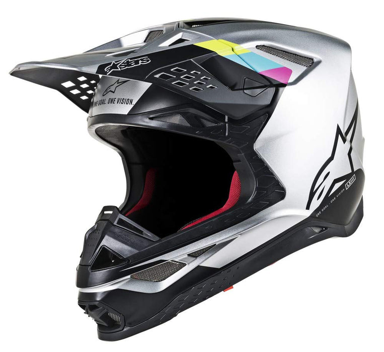 Alpinestars Supertech M8 Contact Helmet-Silver/Black-M