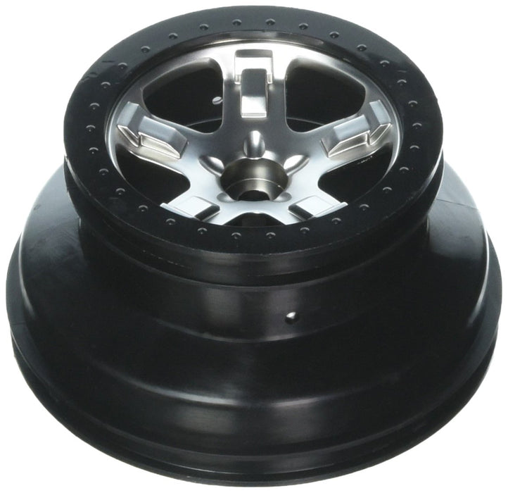 Traxxas 5874X Wheels Chrome with Black Bead lock Slash