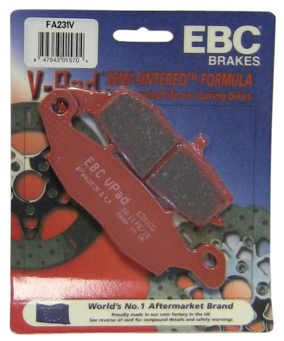 EBC Brakes FA231V Semi Sintered Disc Brake Pad, Black, One-Size