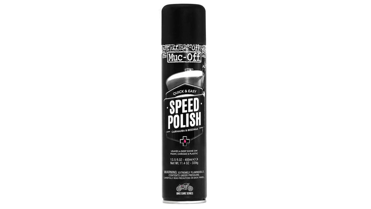 Muc-Off Motorcycle Speed Polish, 13.5 fl oz - Motorcycle Polish Spray, Two in One Wax and Polish - Post-Wash Protection Spray for On and Off-Road Bikes